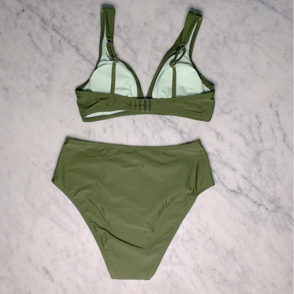 NWT Cupshe khaki bikini with mesh details size Small - Picture 3 of 8
